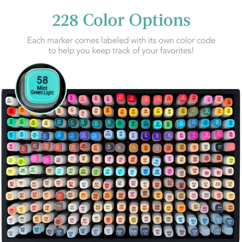 Accessory Best Choice ProductsAlcohol-Based Marker Pen Kit w/ Brush & Chisel Tip, Carrying Case N62R1064 Black