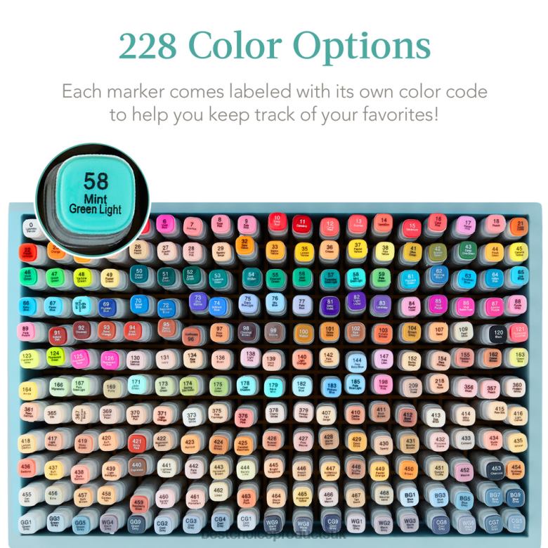 Accessory Best Choice ProductsAlcohol-Based Marker Pen Kit w/ Brush & Chisel Tip, Carrying Case N62R1065 Blue