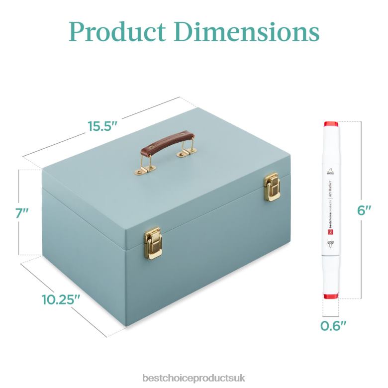 Accessory Best Choice ProductsAlcohol-Based Marker Pen Kit w/ Brush & Chisel Tip, Carrying Case N62R1065 Blue