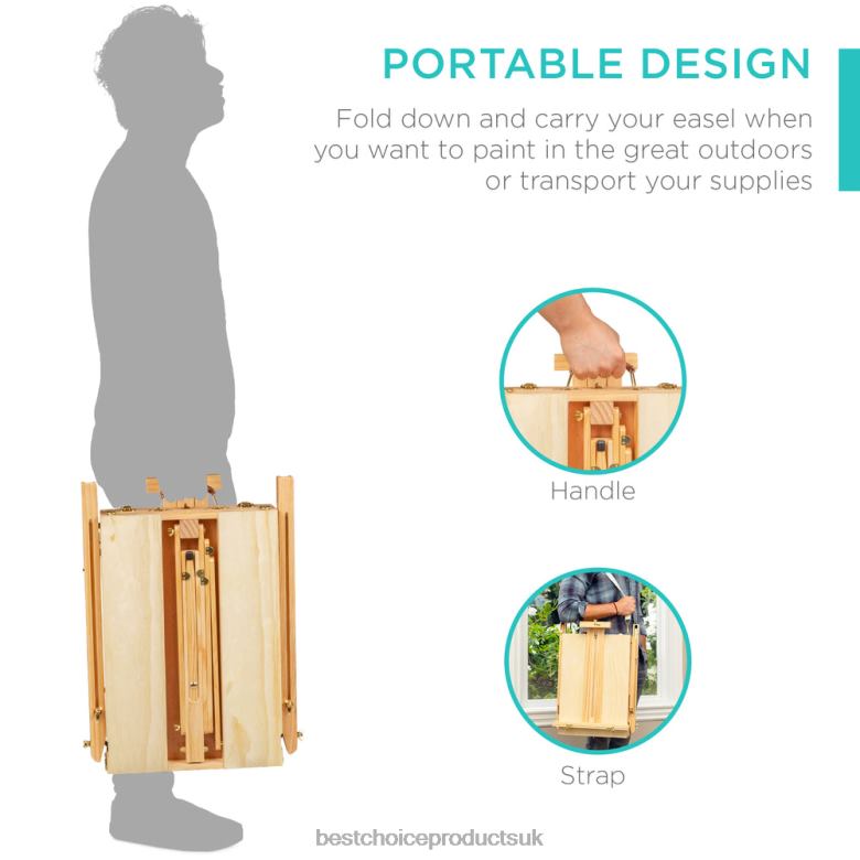 Accessory Best Choice ProductsPortable Wooden French Easel w/ 32pc Beginners Kit N62R1033 Natural