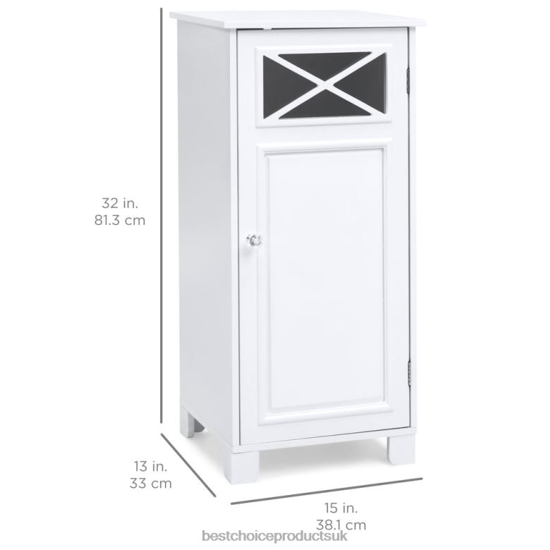 Accessory Best Choice Products3-Tier Classic Wooden Floor Cabinet w/ Door N62R1289 White
