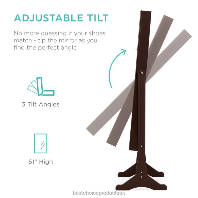 Accessory Best Choice Products6-Tier Standing Jewelry Mirror Armoire w/ LED Lights N62R711 Espresso