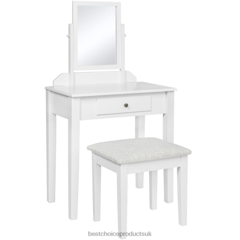Accessory Best Choice ProductsBathroom Vanity Table Set w/ Stool N62R1302 White