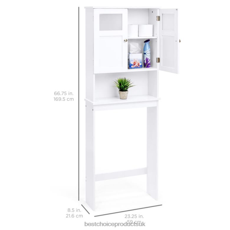 Accessory Best Choice ProductsDouble Door Over-the-Toilet Bathroom Storage Cabinet N62R1280 White