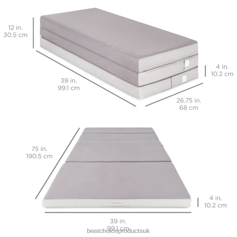 Accessory Best Choice ProductsFolding Portable Mattress Topper w/ Plush Foam N62R343 Beauty