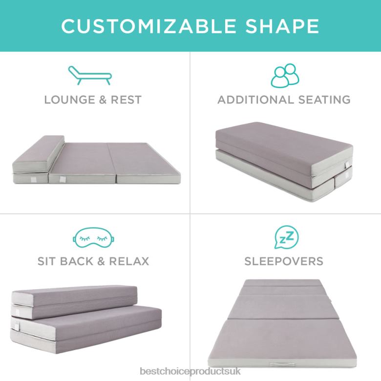 Accessory Best Choice ProductsFolding Portable Mattress Topper w/ Plush Foam N62R344 Beauty