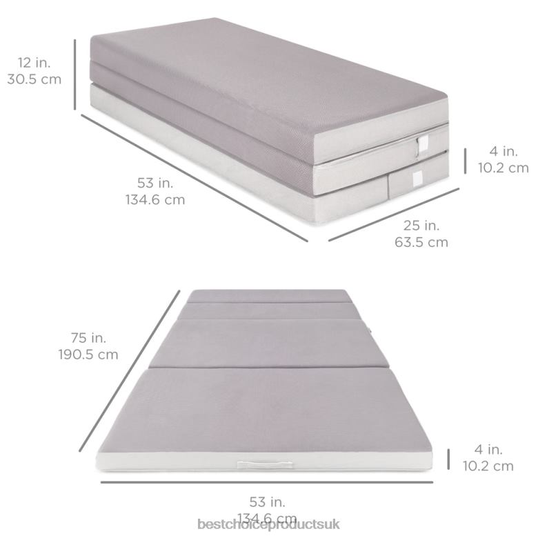 Accessory Best Choice ProductsFolding Portable Mattress Topper w/ Plush Foam N62R344 Beauty