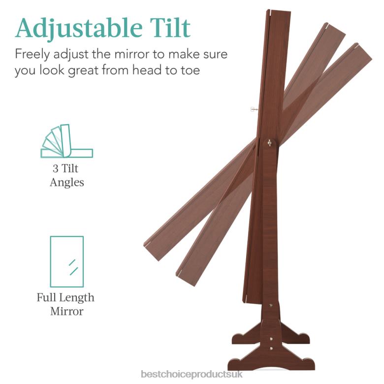 Accessory Best Choice ProductsFull Length Freestanding Jewelry Mirror Armoire w/ Velvet Interior N62R1196 Walnut