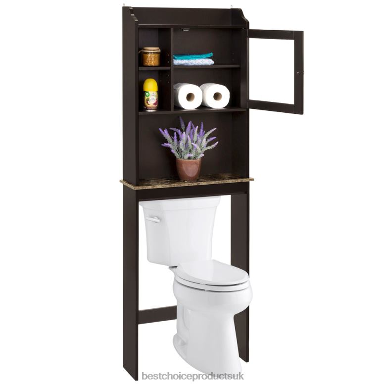 Accessory Best Choice ProductsOver-the-Toilet Bathroom Storage Cabinet w/ 1 Door N62R1287 Espresso