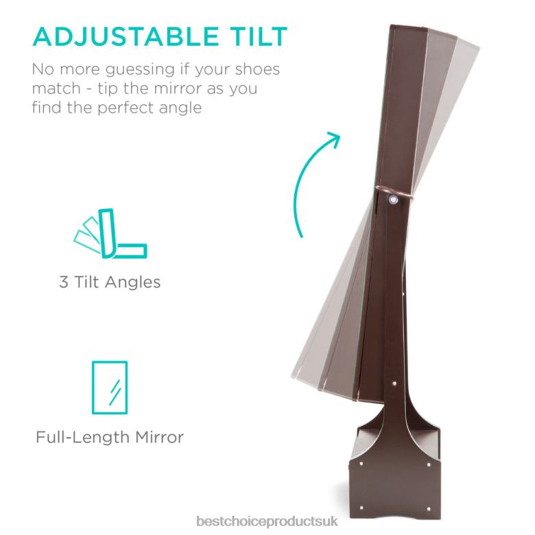 Accessory Best Choice ProductsStanding Full Length LED Mirror Jewelry Armoire w/Interior & Exterior Lights N62R1183 Brown