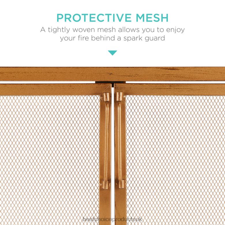 Accessory Best Choice Products2-Door Wrought Iron Fireplace Screen w/ Magnetic Doors N62R353 Gold