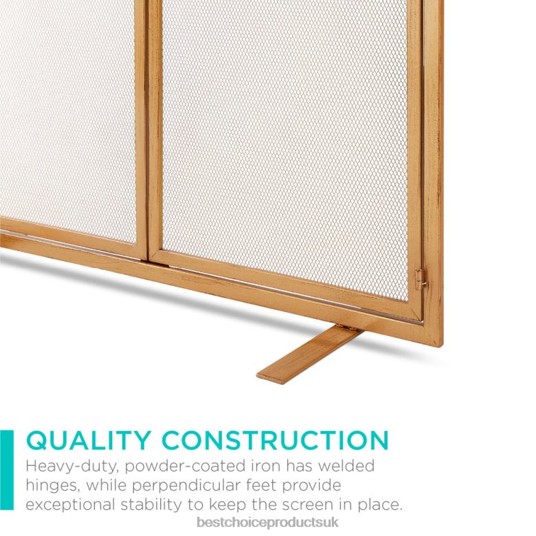 Accessory Best Choice Products2-Door Wrought Iron Fireplace Screen w/ Magnetic Doors N62R353 Gold