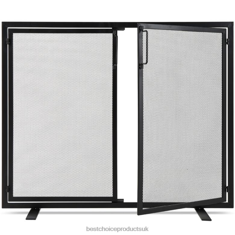 Accessory Best Choice Products2-Door Wrought Iron Fireplace Screen w/ Magnetic Doors N62R354 Black