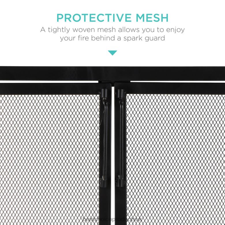 Accessory Best Choice Products2-Door Wrought Iron Fireplace Screen w/ Magnetic Doors N62R354 Black