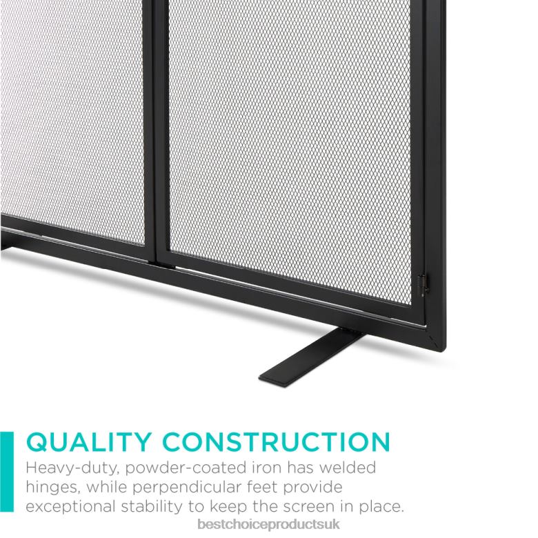 Accessory Best Choice Products2-Door Wrought Iron Fireplace Screen w/ Magnetic Doors N62R354 Black