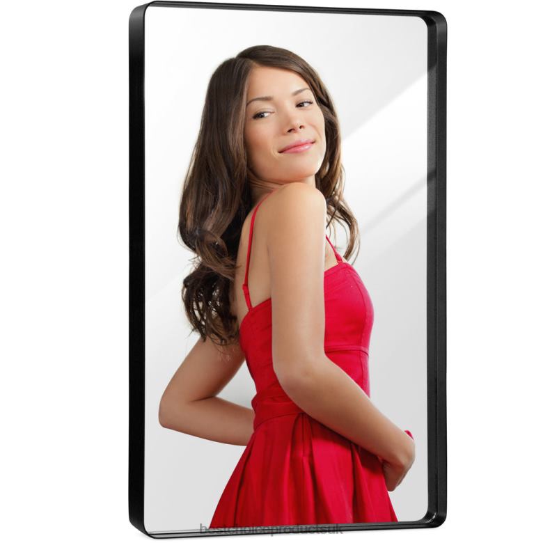 Accessory Best Choice Products2-Way Rectangle Wall Mirror w/ Rounded Corners, Anti-Blast Film N62R360 Matte Black