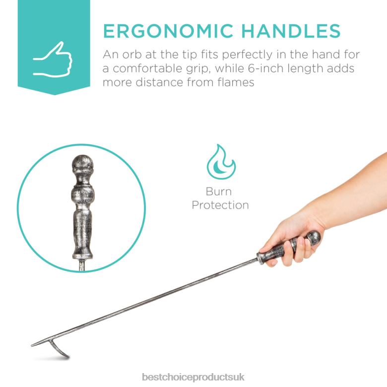 Accessory Best Choice Products5-Piece Rustic Iron Indoor Outdoor Fireplace and Firepit Tool Set w/ Stand N62R705 Pewter