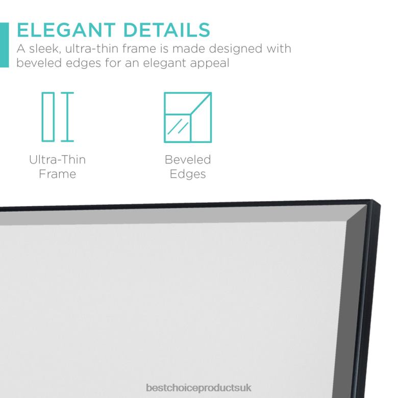 Accessory Best Choice ProductsLarge Full Length Mirror, Wall Hanging & Leaning Floor Mirror N62R650 Black