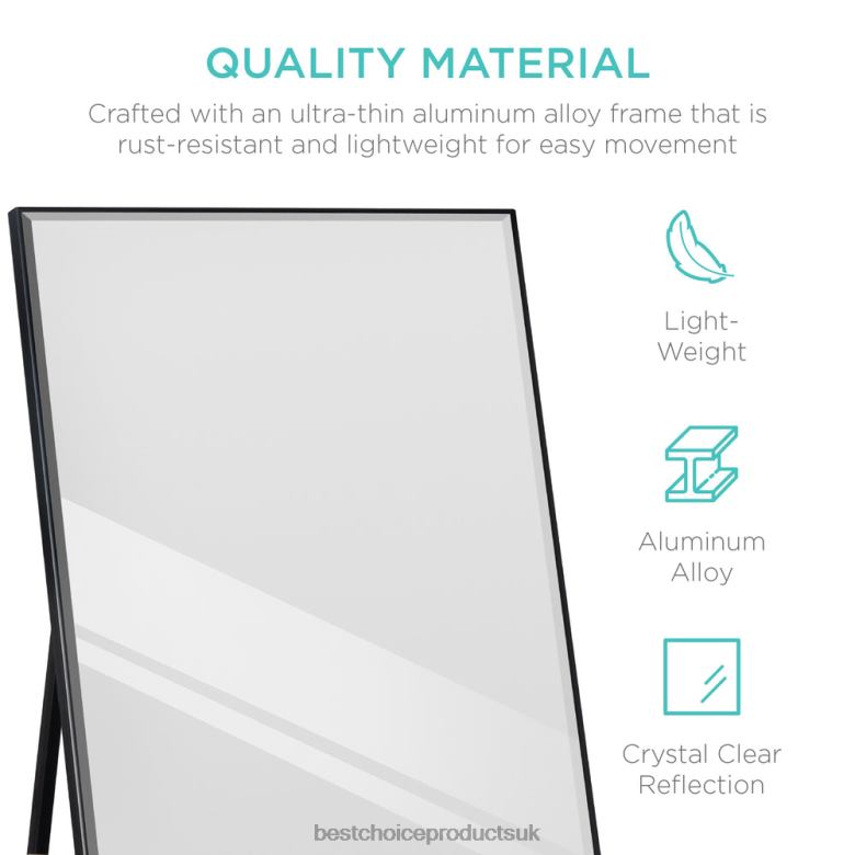 Accessory Best Choice ProductsLarge Full Length Mirror, Wall Hanging & Leaning Floor Mirror N62R650 Black