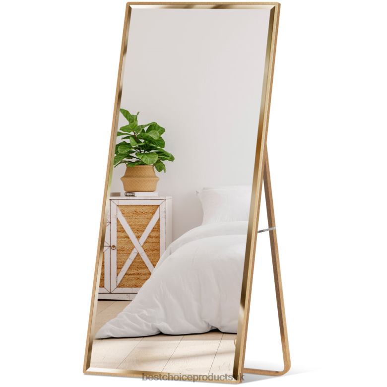 Accessory Best Choice ProductsLarge Full Length Mirror, Wall Hanging & Leaning Floor Mirror N62R651 Gold