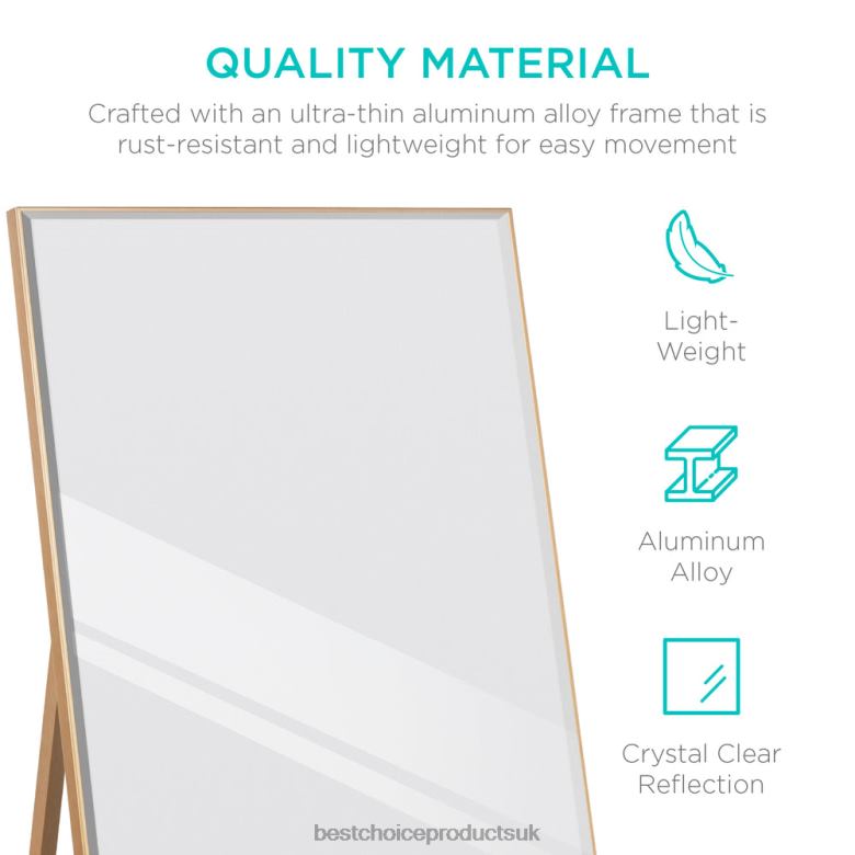 Accessory Best Choice ProductsLarge Full Length Mirror, Wall Hanging & Leaning Floor Mirror N62R651 Gold