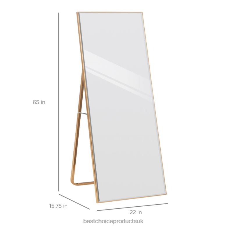 Accessory Best Choice ProductsLarge Full Length Mirror, Wall Hanging & Leaning Floor Mirror N62R651 Gold