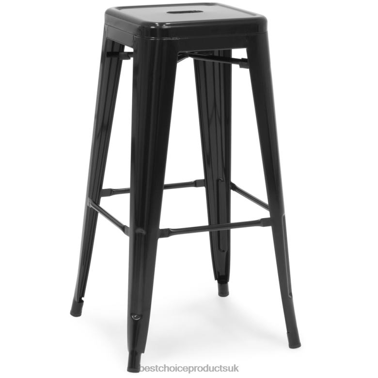 Accessory Best Choice Products30in Set of 2 Industrial Metal Bar Stools N62R1298 Matte Black