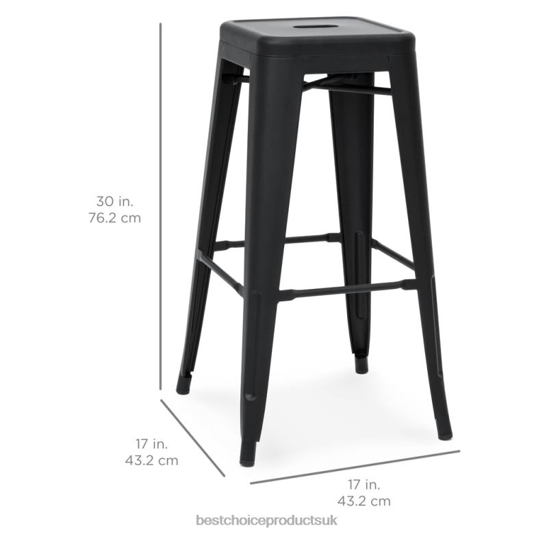 Accessory Best Choice Products30in Set of 2 Industrial Metal Bar Stools N62R1298 Matte Black