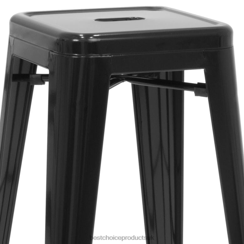 Accessory Best Choice Products30in Set of 2 Industrial Metal Bar Stools N62R1298 Matte Black