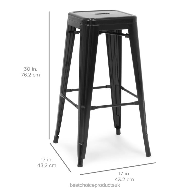 Accessory Best Choice Products30in Set of 2 Industrial Metal Bar Stools N62R1298 Matte Black