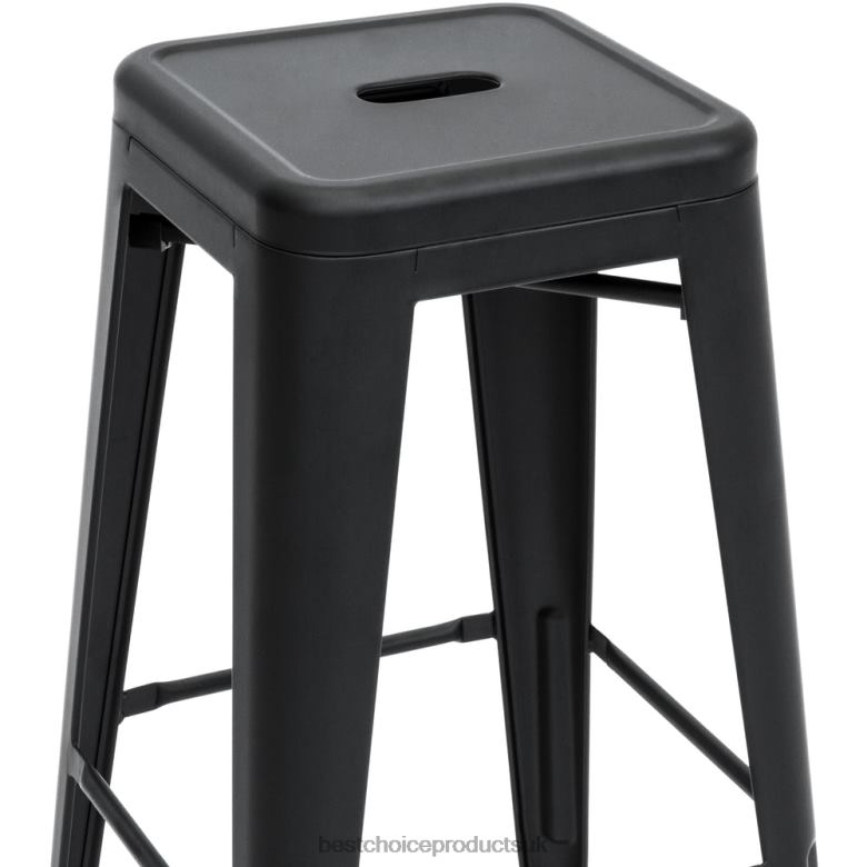 Accessory Best Choice Products30in Set of 2 Industrial Metal Bar Stools N62R1298 Matte Black