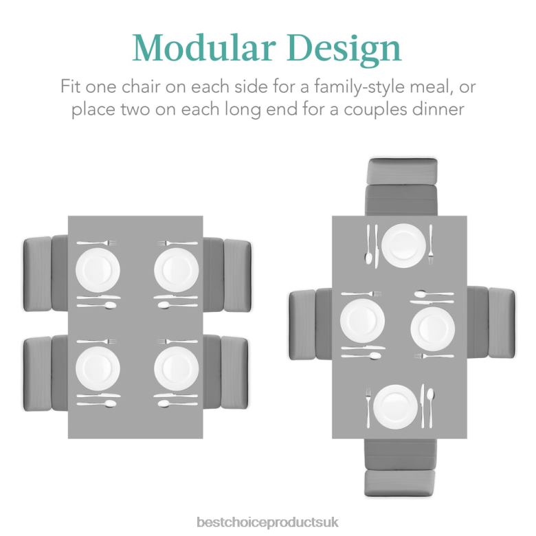 Accessory Best Choice Products5-Piece Dining Table Set w/ Glass Top, Leather Chairs N62R666 Gray