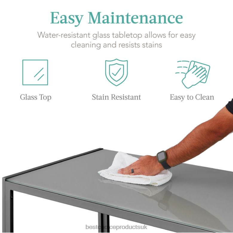 Accessory Best Choice Products5-Piece Dining Table Set w/ Glass Top, Leather Chairs N62R666 Gray