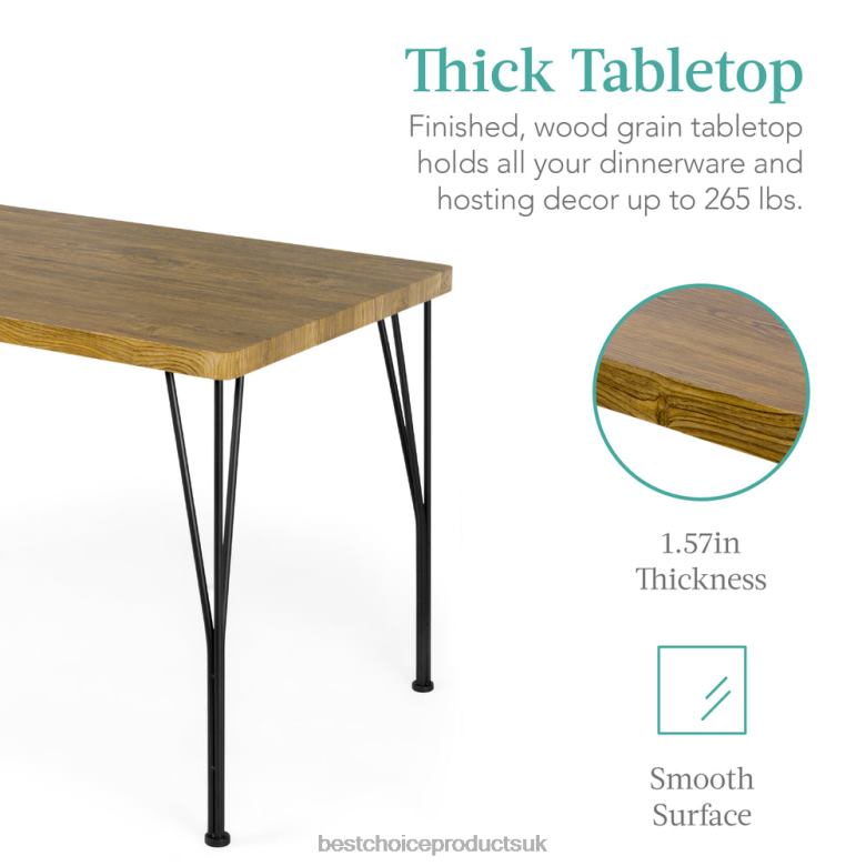 Accessory Best Choice Products5-Piece Modern Metal and Wood Dining Table Furniture Set w/ 4 Chairs N62R741 Brown