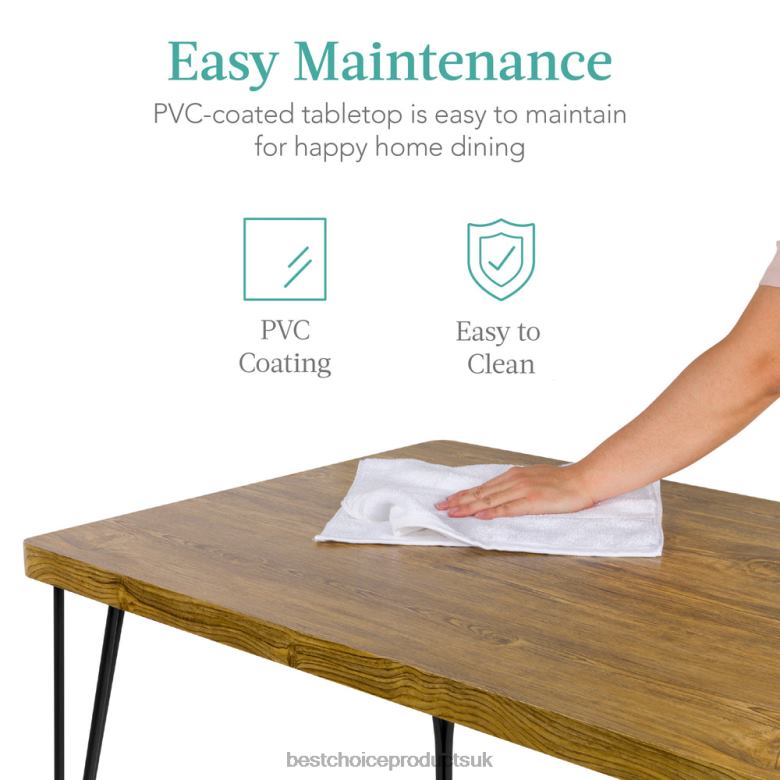 Accessory Best Choice Products5-Piece Modern Metal and Wood Dining Table Furniture Set w/ 4 Chairs N62R741 Brown