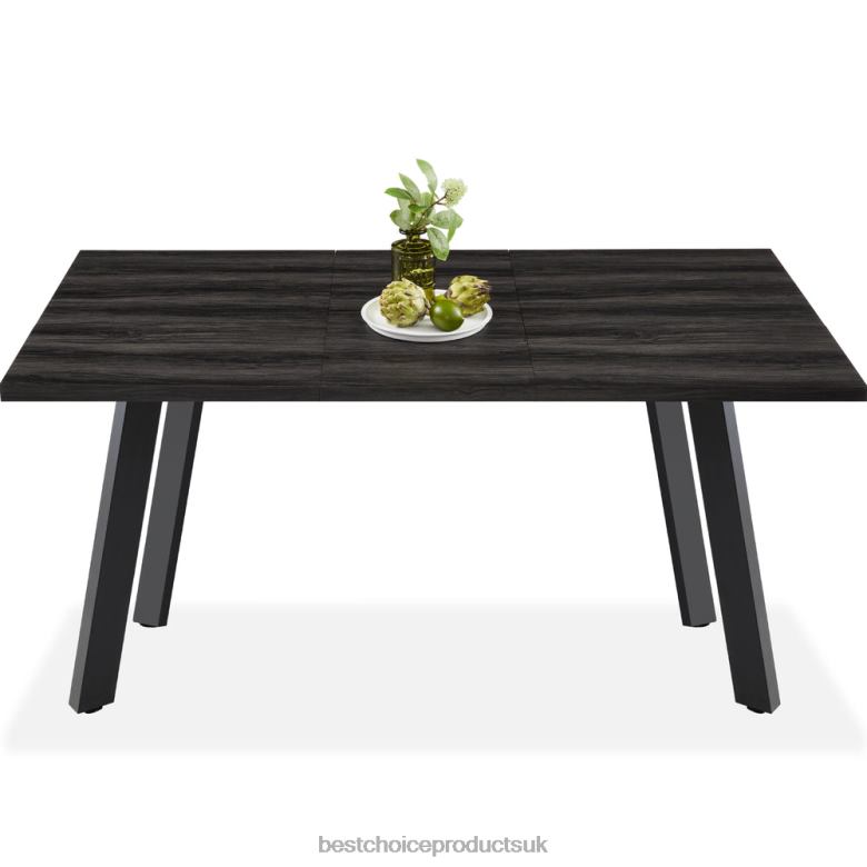 Accessory Best Choice ProductsModern Extendable Dining Table w/ Leaf Extension, 2 Locks N62R1249 Black