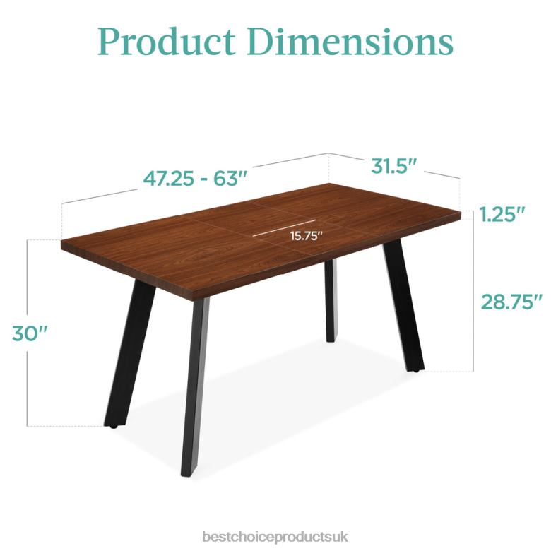 Accessory Best Choice ProductsModern Extendable Dining Table w/ Leaf Extension, 2 Locks N62R1250 Brown