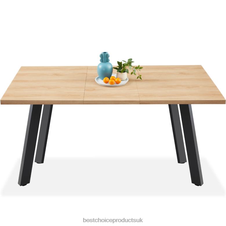 Accessory Best Choice ProductsModern Extendable Dining Table w/ Leaf Extension, 2 Locks N62R1251 Natural Oak