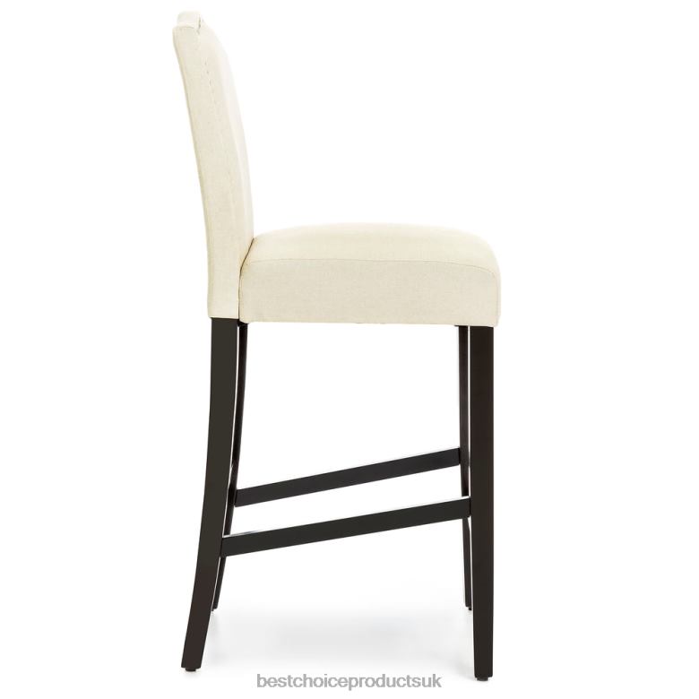 Accessory Best Choice ProductsSet of 2 30in Faux Leather Counter Height Bar Stools w/ Studded Trim Back N62R1277 Brown