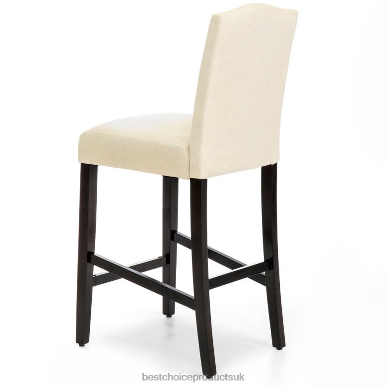 Accessory Best Choice ProductsSet of 2 30in Faux Leather Counter Height Bar Stools w/ Studded Trim Back N62R1277 Brown