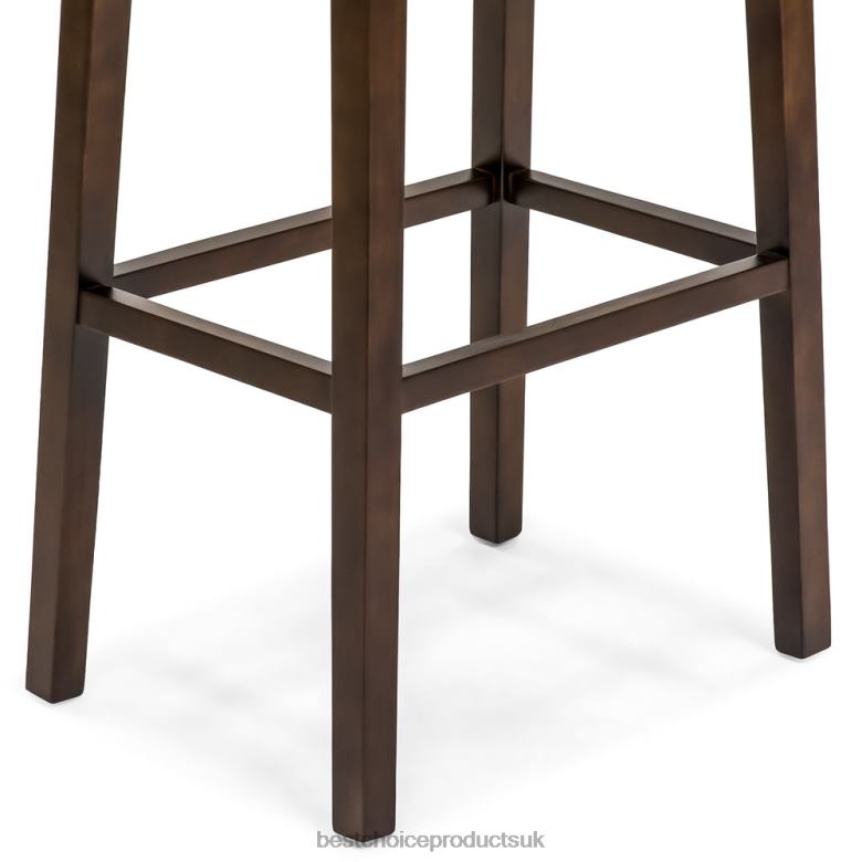 Accessory Best Choice ProductsSet of 2 31in Backless Bar Stool Accent Chairs w/ Faux Leather, Brass Studs N62R1276 Brown