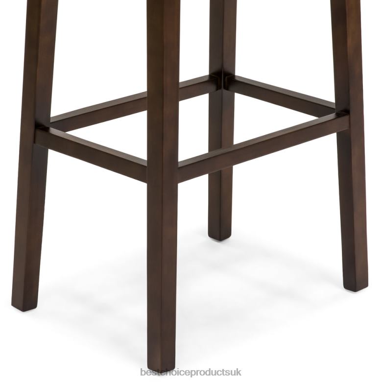 Accessory Best Choice ProductsSet of 2 31in Backless Bar Stool Accent Chairs w/ Faux Leather, Brass Studs N62R1276 Brown