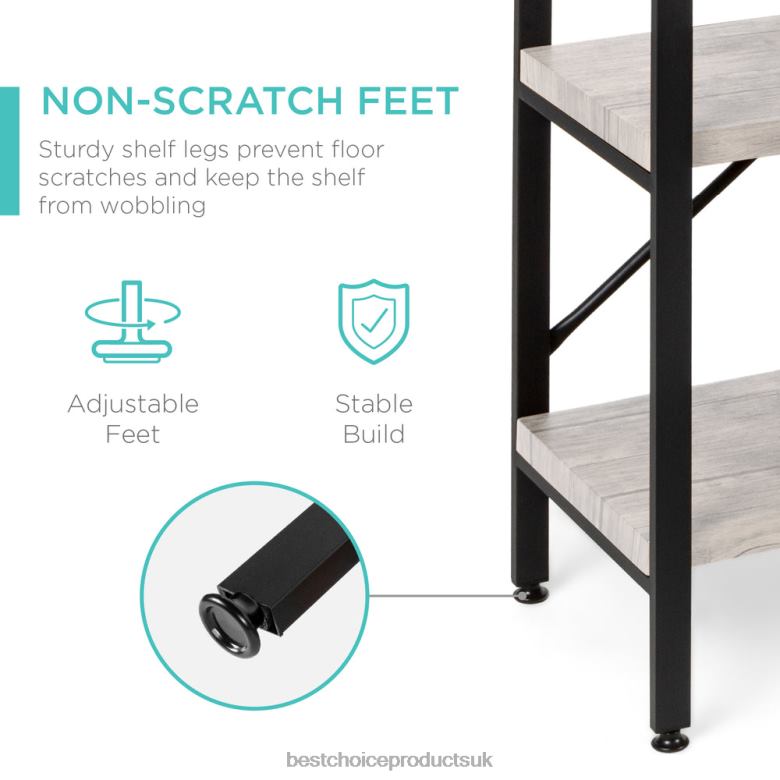 Accessory Best Choice Products3-Tier Industrial Hallway Console Table for Living Room, Entry Way N62R590 Gray