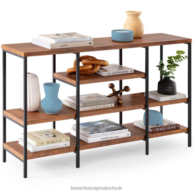 Accessory Best Choice Products4-Tier Industrial Console Table w/ Tall Shelf Space N62R724 Brown
