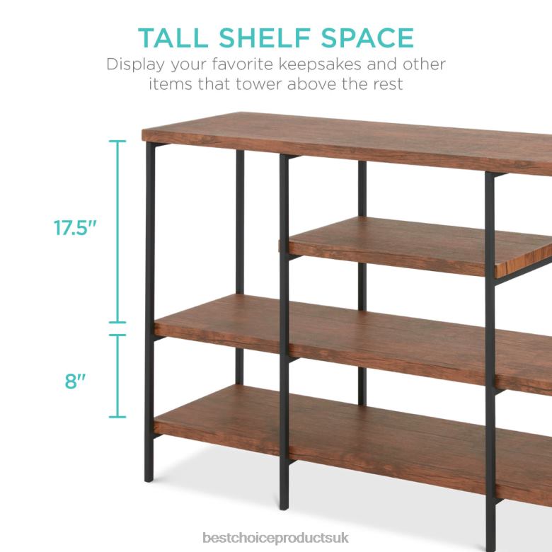 Accessory Best Choice Products4-Tier Industrial Console Table w/ Tall Shelf Space N62R724 Brown