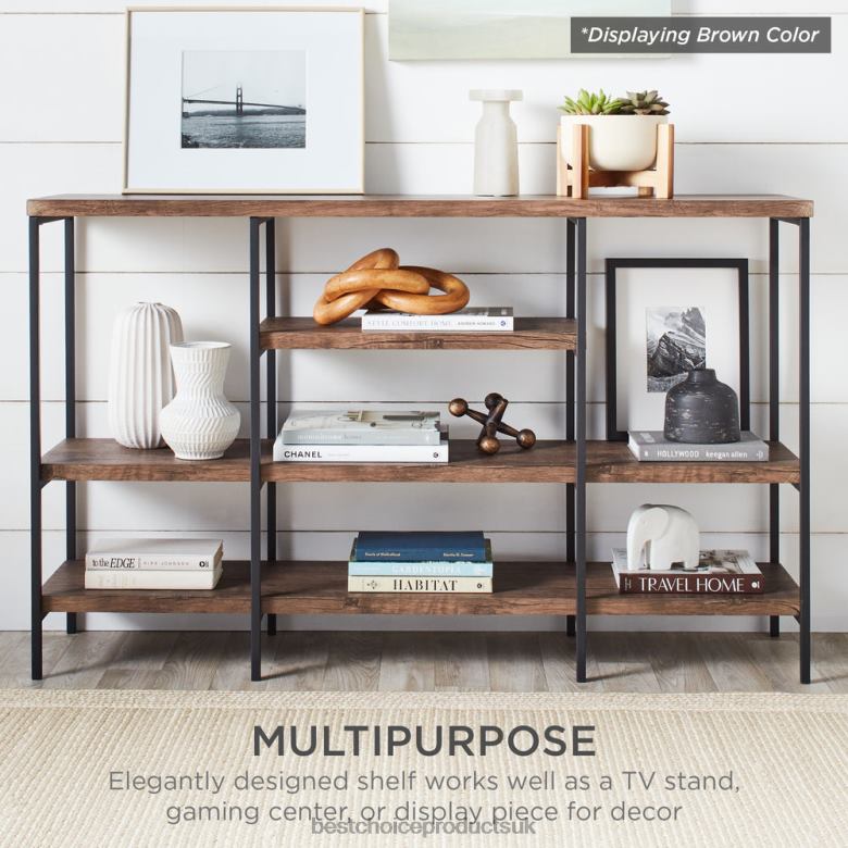Accessory Best Choice Products4-Tier Industrial Console Table w/ Tall Shelf Space N62R724 Brown