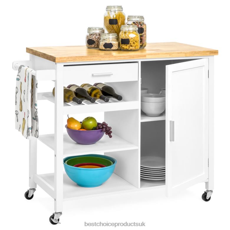 Accessory Best Choice ProductsMobile Kitchen Island Cart N62R1301 White