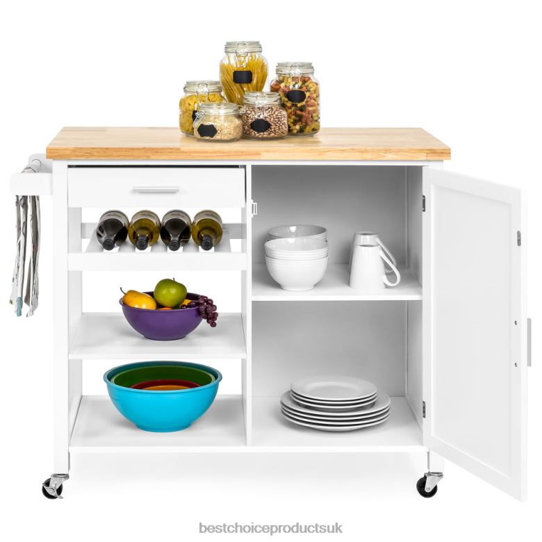 Accessory Best Choice ProductsMobile Kitchen Island Cart N62R1301 White