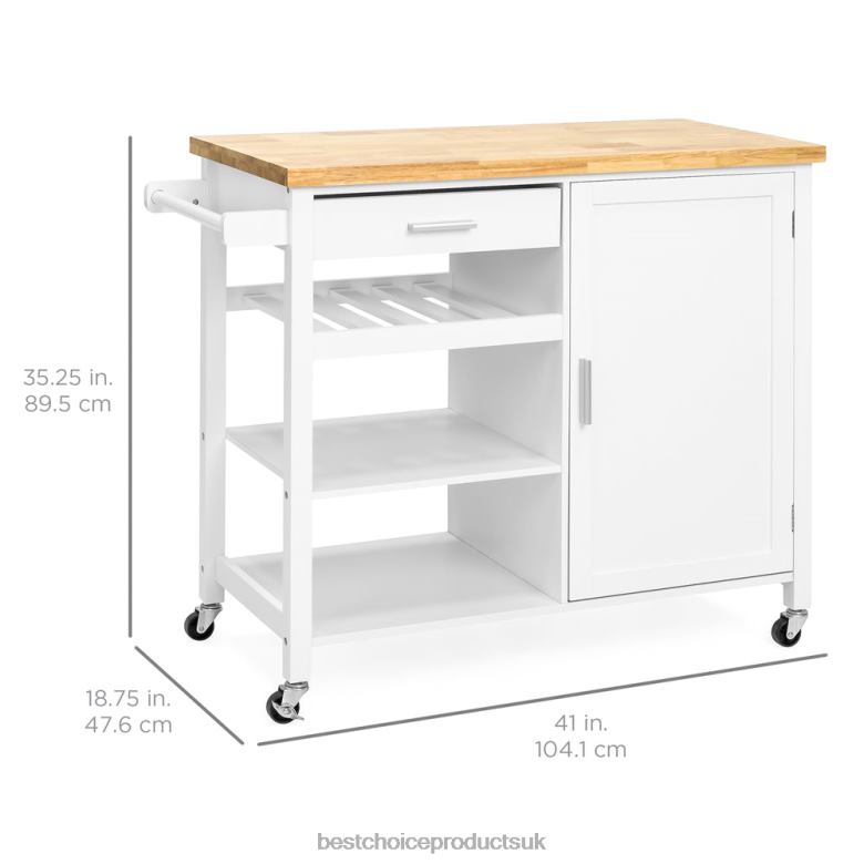 Accessory Best Choice ProductsMobile Kitchen Island Cart N62R1301 White