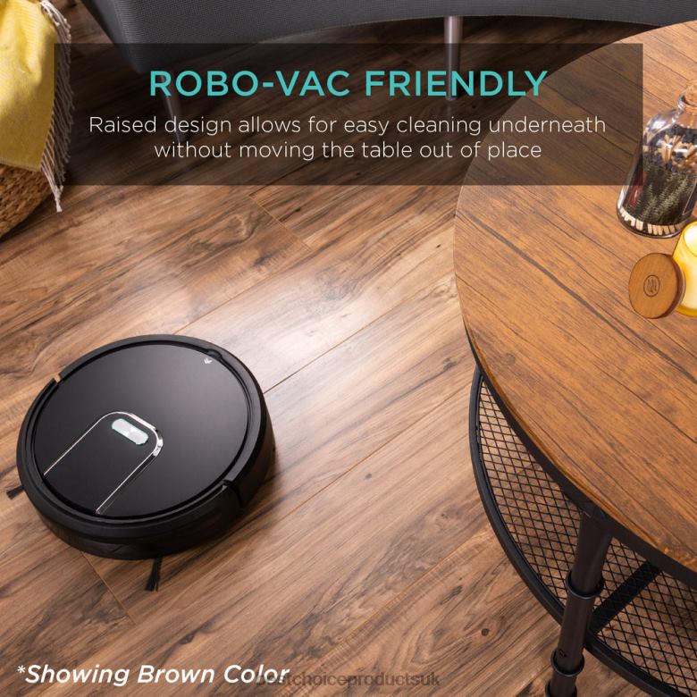 Accessory Best Choice Products2-Tier Round Industrial Wood & Steel Coffee Table, Storage Shelves N62R356 Gray